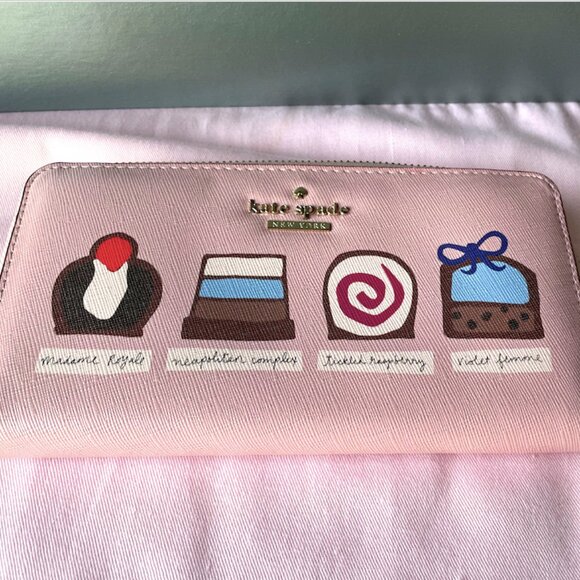 kate spadePink Cedar Street Chocolates Desserts Lacey Continental Wallet